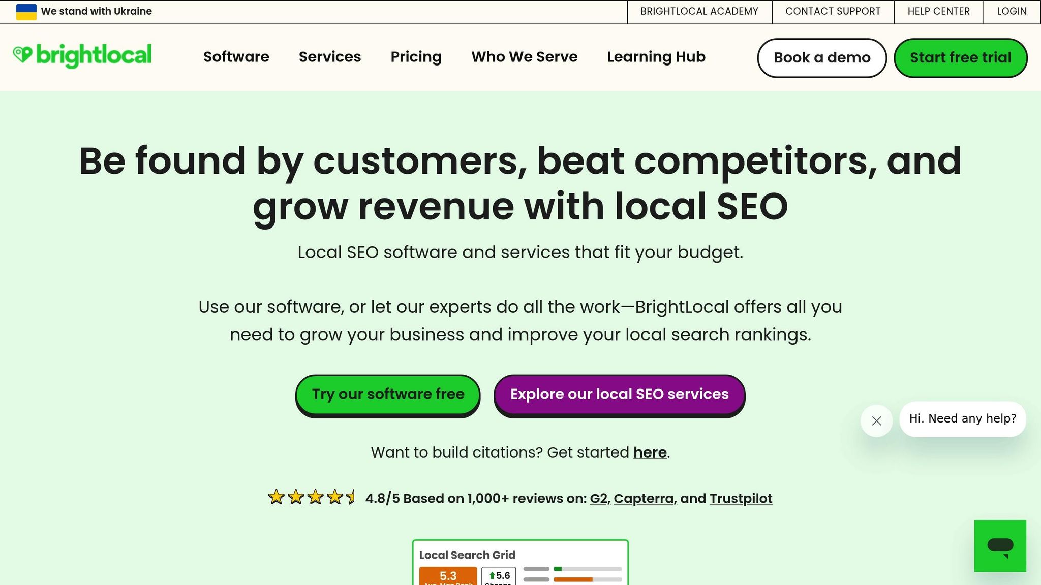 BrightLocal BrightLocal Local Search Grid tool