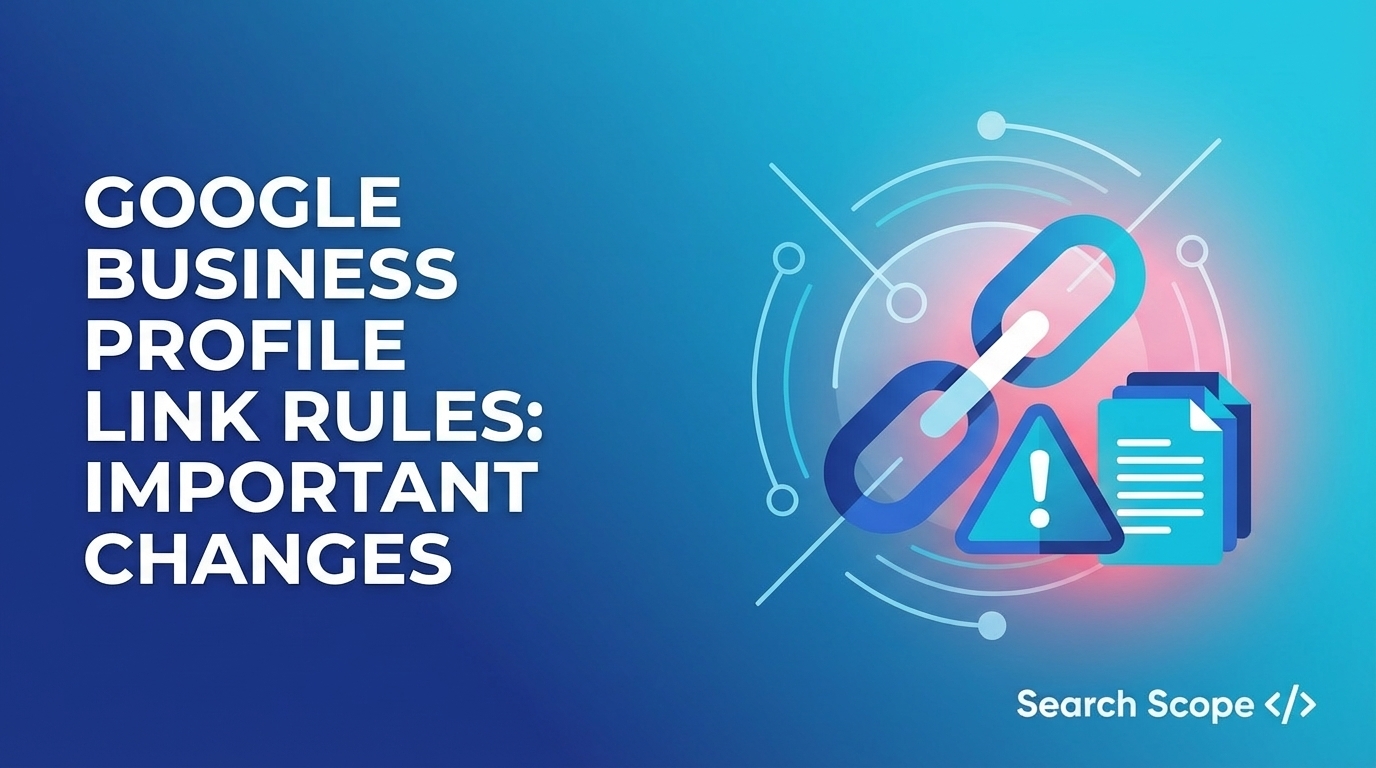 Graphic on Google Business Profile Link Rule Changes