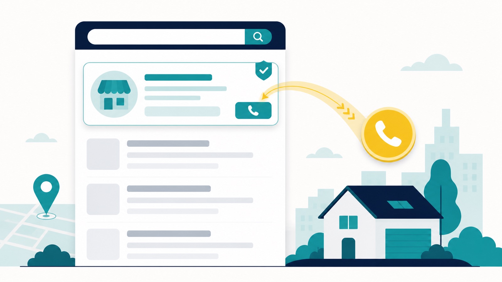 A pay-per-lead local service ad pinned at the top of search