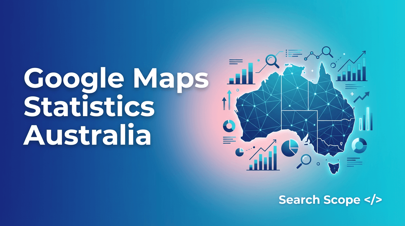 Australia map with Google Maps statistics and graphs