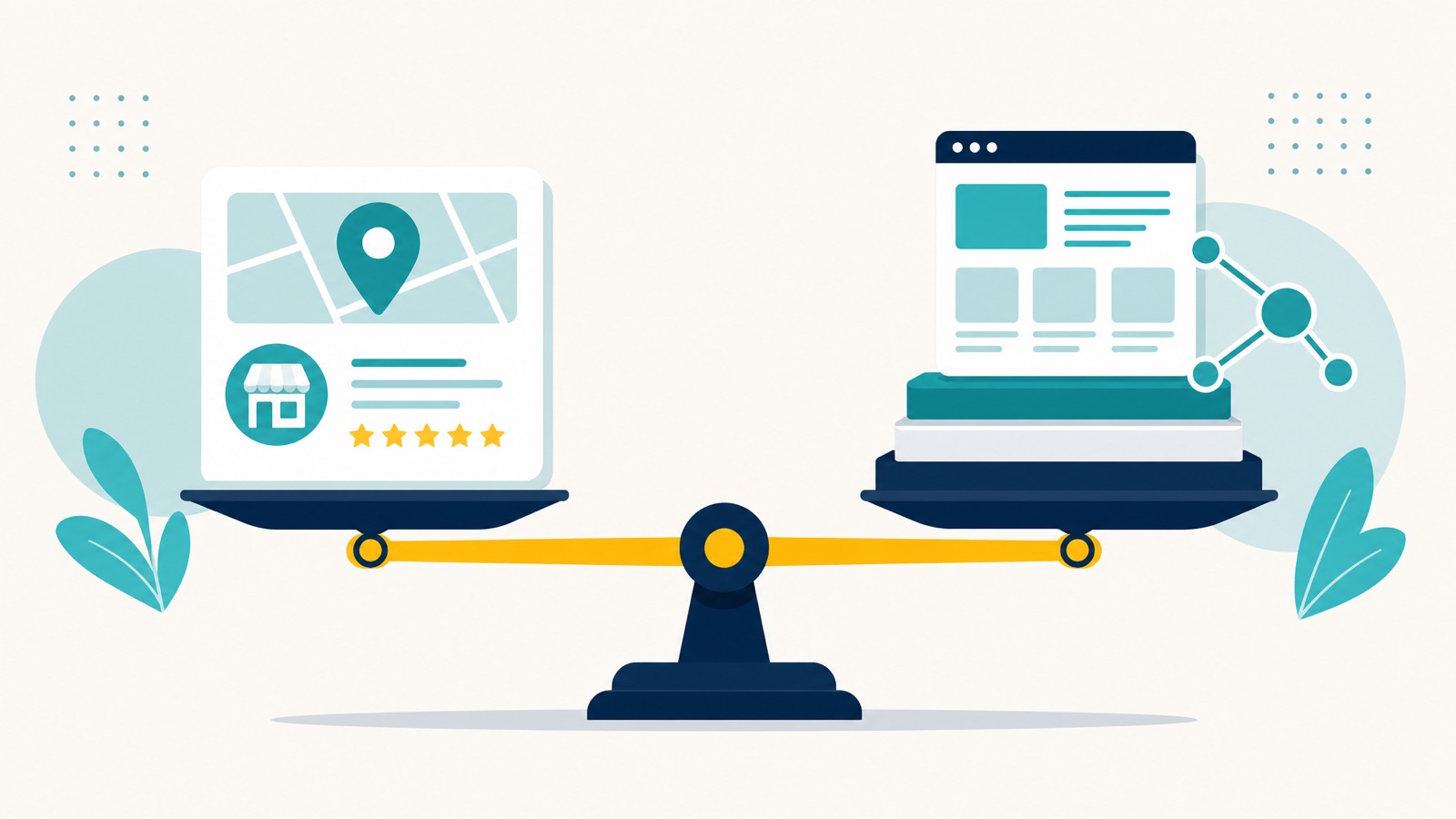 Google Business Profile and local SEO balanced as two halves of the same job
