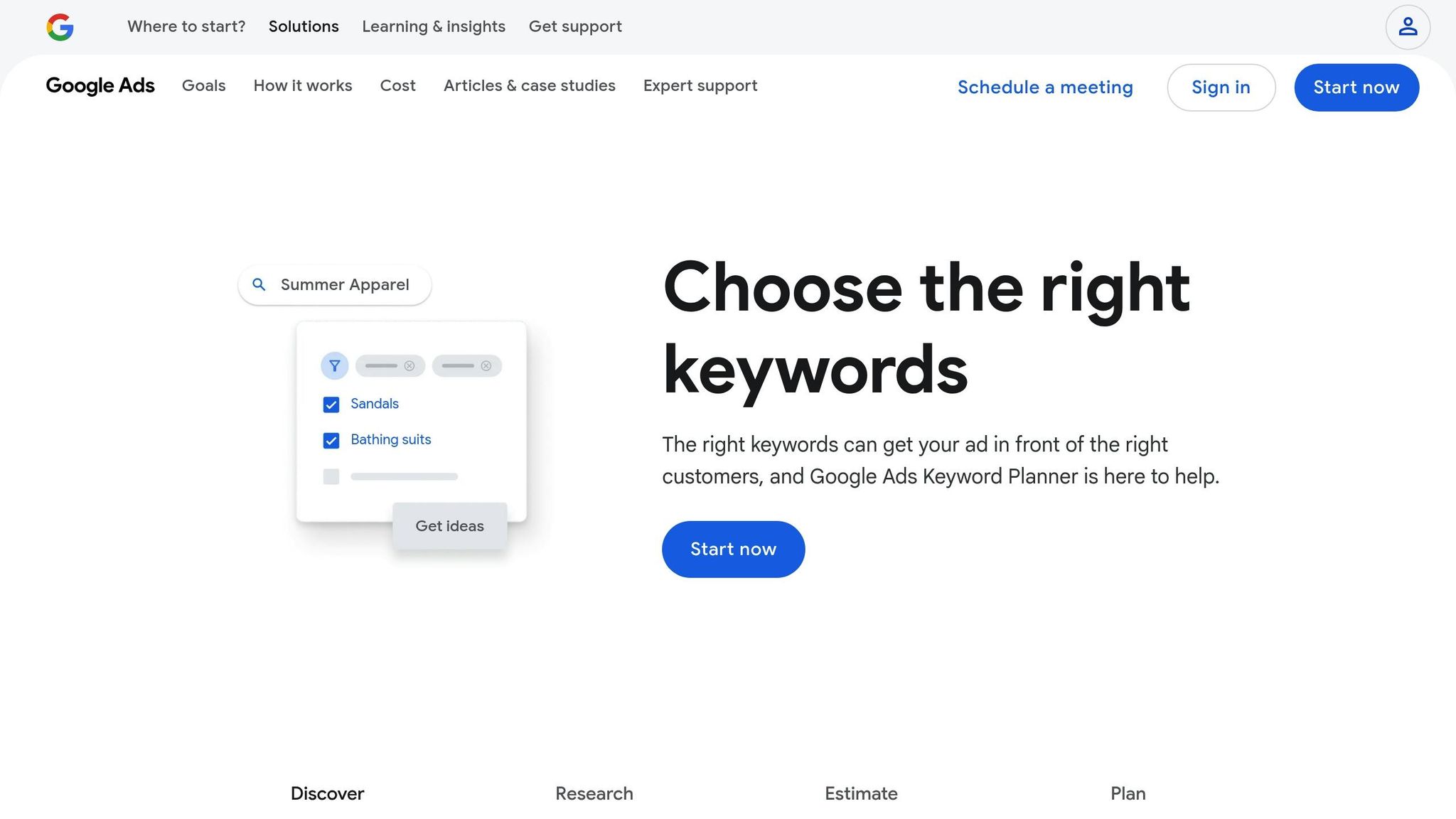 Google Ads Keyword Planner interface