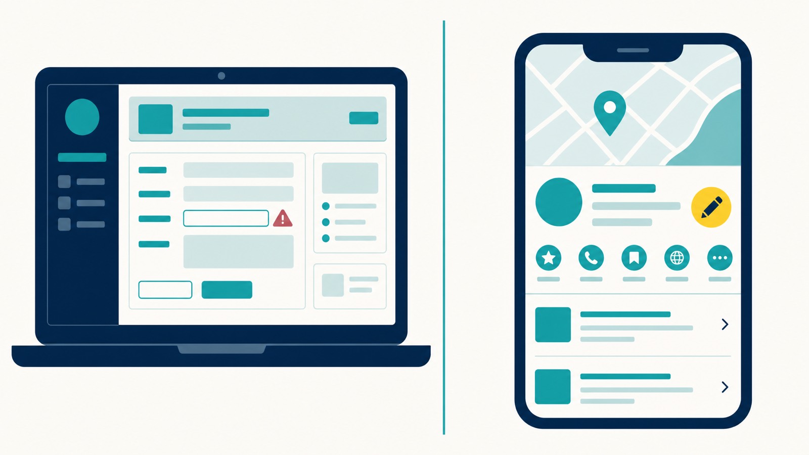 Front-end Google Maps edit vs Google Business Profile dashboard edit, two routes, two risk profiles