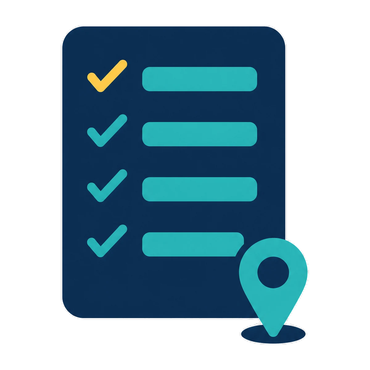 Google Business Profile checklist: a ticked checklist card with a map pin
