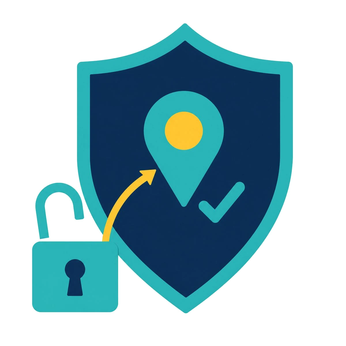 Google Business Profile reinstatement: a padlock opening onto a restored listing pin inside a shield