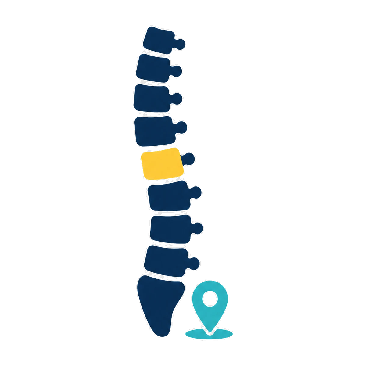 Local SEO for chiropractors: a stylised spine with a map pin