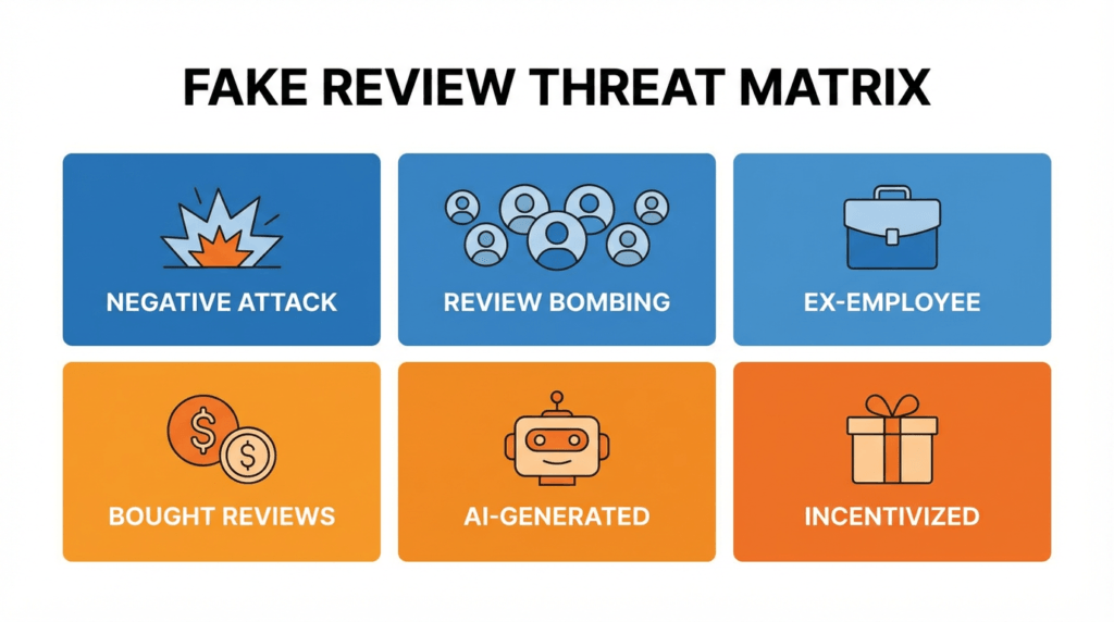 fake gbp review threat matrix
