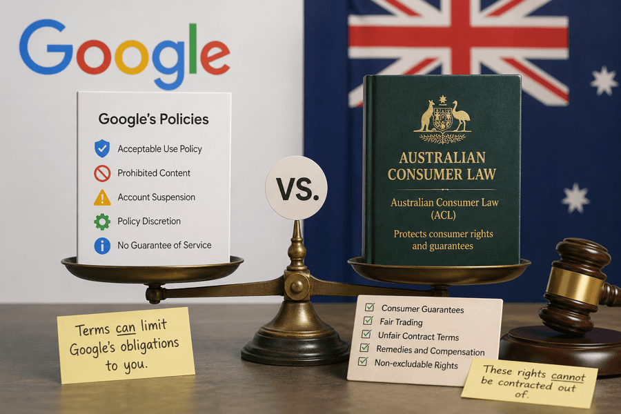 understanding google's policies vs. australian consumer law
