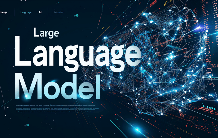 Digital graphic of Large Language Model concept