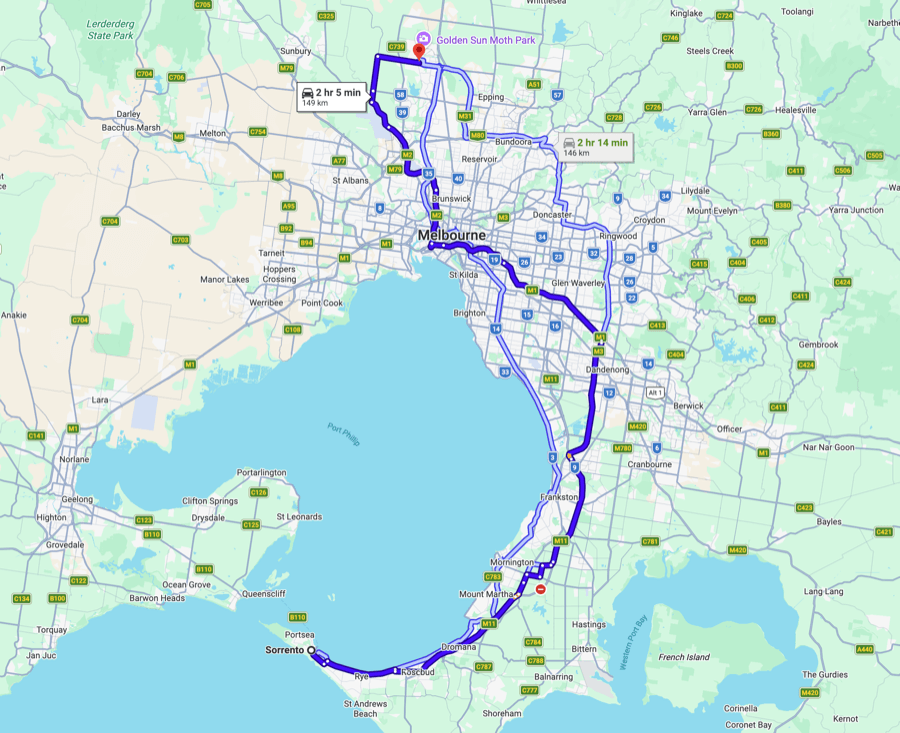 south to north of the metro