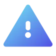 Blue pixelated triangular hazard warning sign