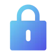 Blue padlock icon with gradient shading