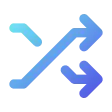 Pixelated blue and white cancel symbol