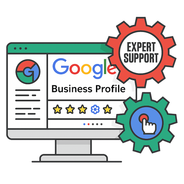 Google Business Profile with expert support graphic
