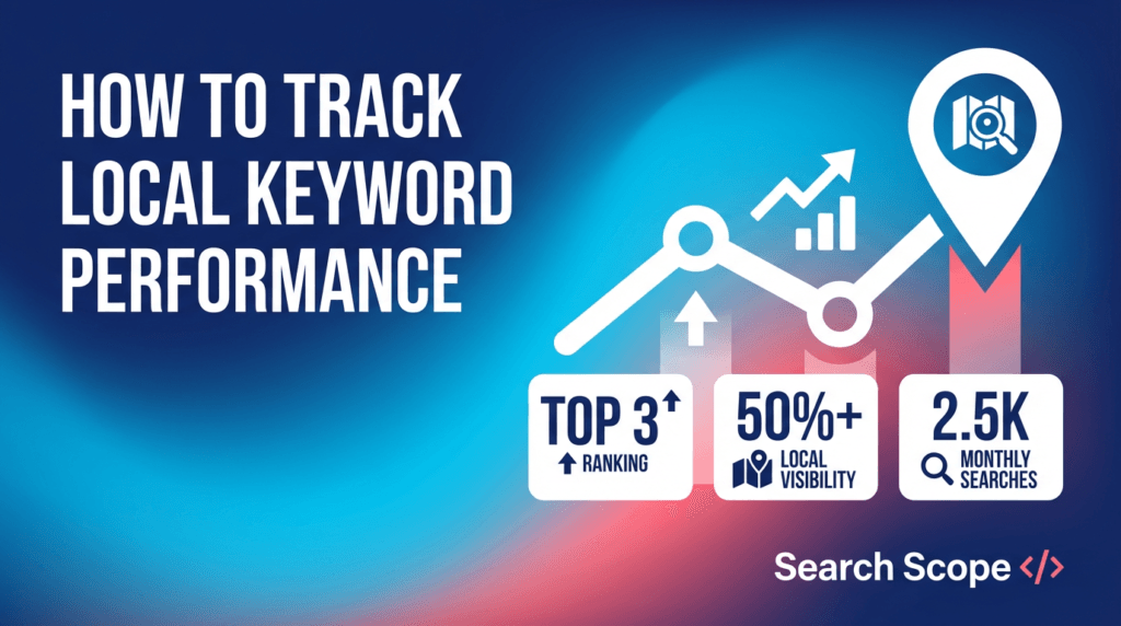 Infographic on tracking local keyword performance metrics