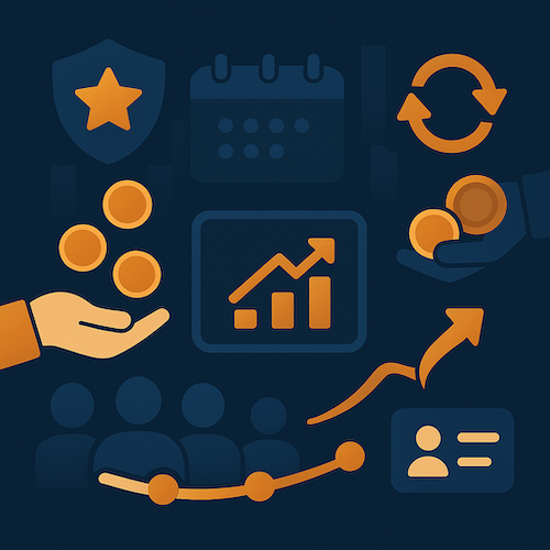 Icons depicting business and finance concepts