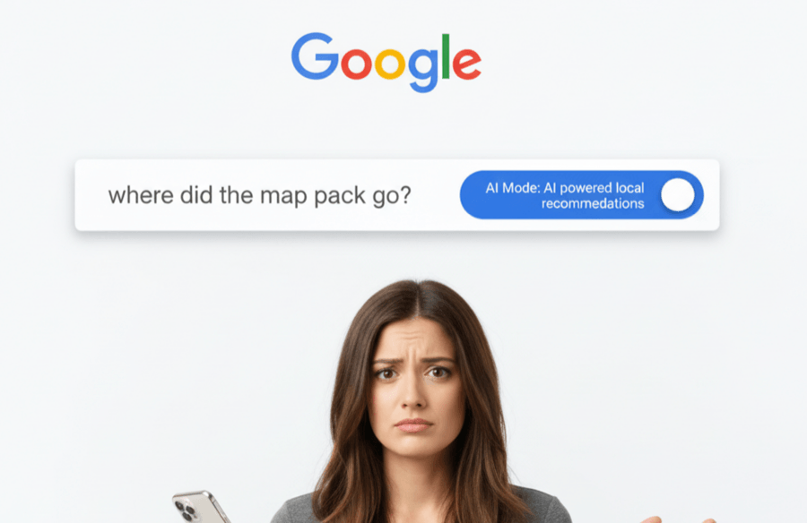 Confused woman using Google search on phone