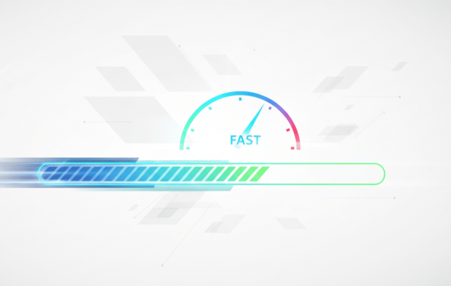 Digital speedometer indicating fast speed with blue graphics