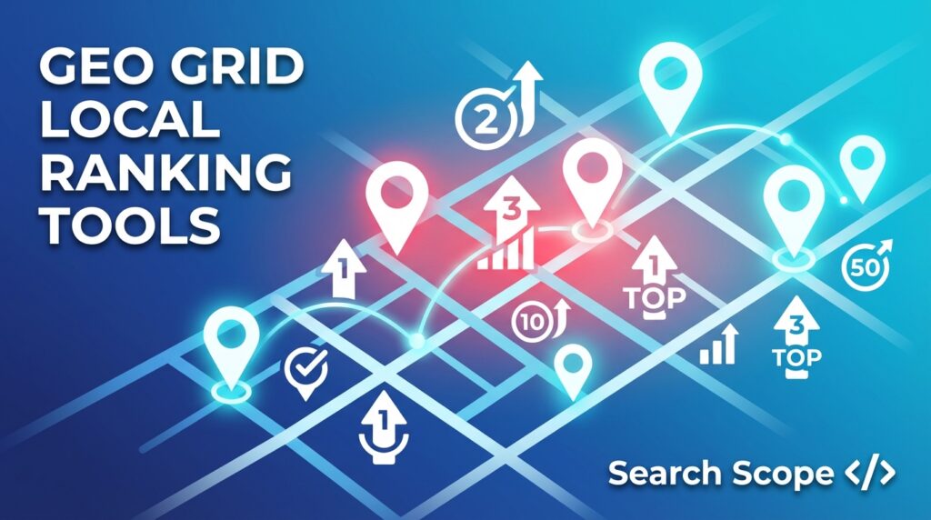 Graphic of geo-grid local ranking SEO tools