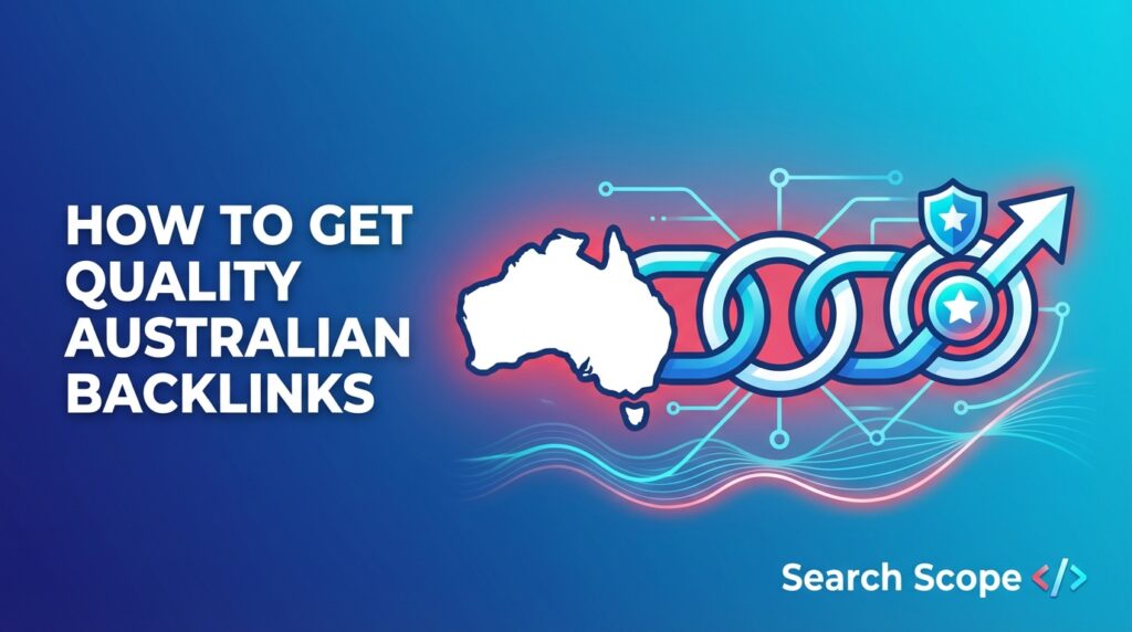 Australian SEO backlink tips illustration with map