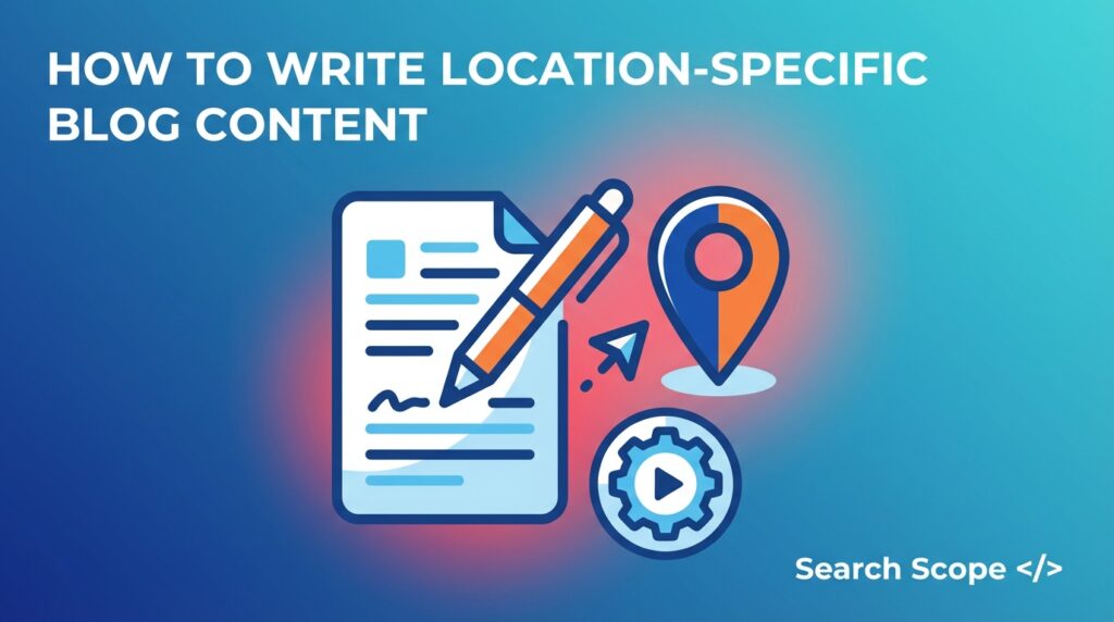 Guide on writing location-focused blog content with icons